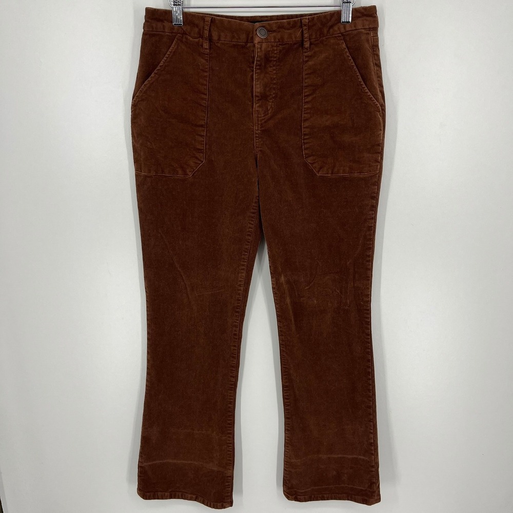 Sanctuary Womens Brown Red Corduroy Kick Flare Stretch Pants Size 30